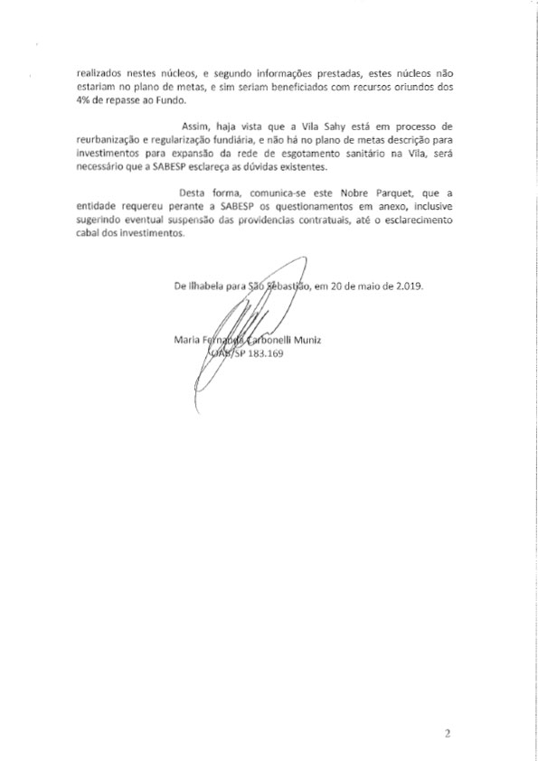 Petição ICC contra Sabesp no Ministério Público